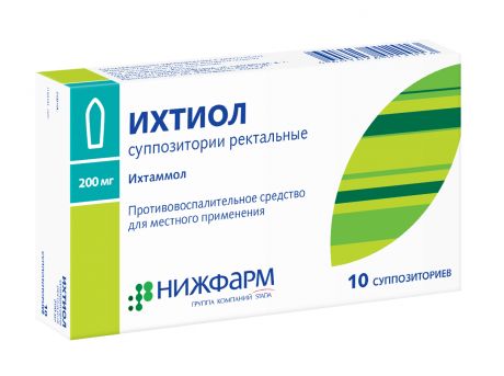 ихтиол 200 мг 10 супп нижфарм