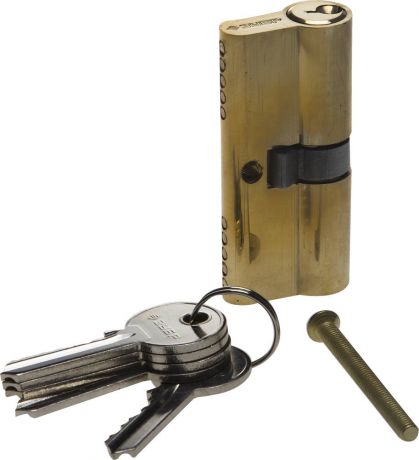 Механизм цилиндровый ЗУБР "МАСТЕР" тип "ключ-ключ", цвет латунь, 5-PIN, 70мм