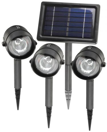Светильник LED СВЕТОЗАР SV-57935-3, холодный свет, 3 Ni-Cd 1300мАч, корпус пластик + солн. Панель (зарядка)