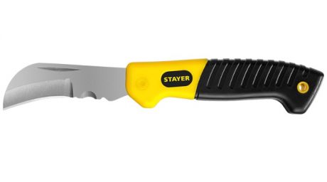 Нож монтерский для снятия изоляции, изогнутое лезвие, складная конструкция STAYER PROFESSIONAL 45409