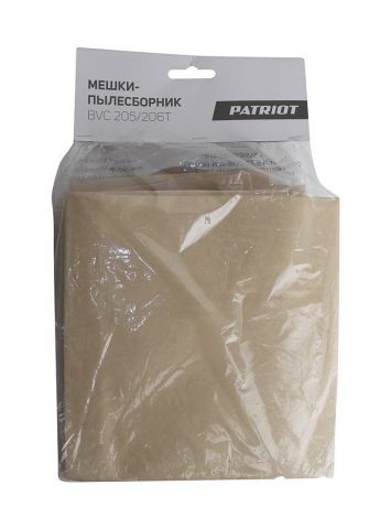 Мешок бумажный PATRIOT 755302065 для пылесосов: VC 205, VC 206T. 20 л. 5шт