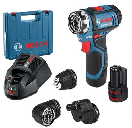 Дрель-шуруповерт аккумуляторная BOSCH GSR 12V-15 FC - версия с 1 акк. 2,0 Ач и 3 насадками 06019F600A