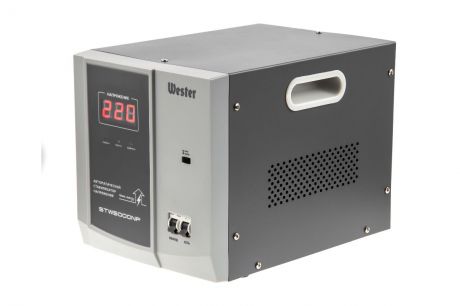 Стабилизатор напряжения WESTER STW5000NP 5000 ВА, цифровой, однофазный, 220 В, 140-260 В
