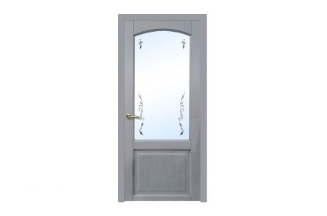 Дверь межкомнатная остеклённая 819 80x200 см, шпон, цвет дуб серая патина