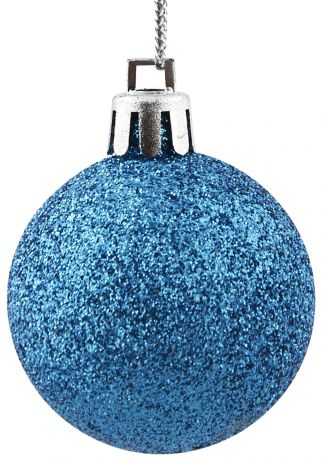 Набор ёлочных шаров 4 см цвет голубой, 24 шт.