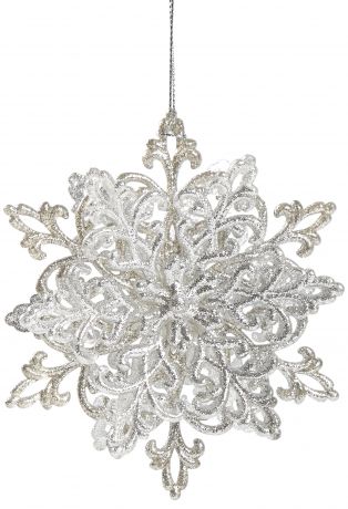 Украшение новогоднее «Снежинка Классика», 4 см, пластик, цвет серебро