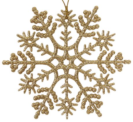 Украшение новогоднее «Снежинка Классика», пластик, цвет золотой