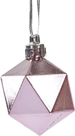 Набор ёлочных украшений «Геометрия», 15 см, цвет мятный/розовый, 12 шт.
