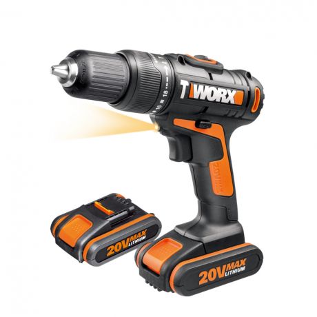 Дрель-шуруповерт аккумуляторная Worx WX371.1, 20 В Li-ion 2x2 Ач