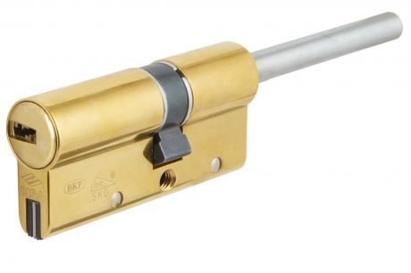 Цилиндр Cisa AP4S 0P3S7-90.66, 45x10x25 мм, ключ/шток, цвет латунь, без вертушки