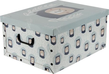 Коробка «Медведи», 390x500x240 мм, 46.8 л, картон, цвет синий