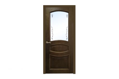 Дверь межкомнатная остеклённая Элеганс 200x80 см, шпон, цвет дуб тонированный