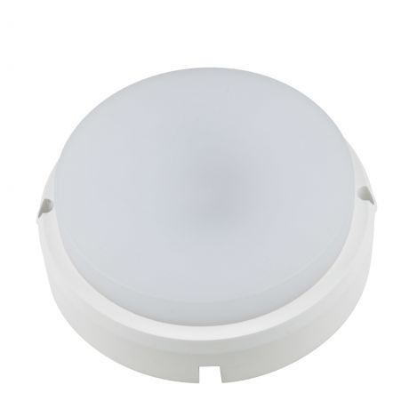 Светильник ЖКХ светодиодный 12 Вт IP65 с датчиком движения, накладной, шар, цвет белый