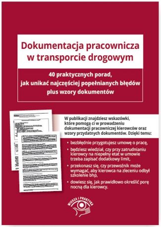 praca zbiorowa Dokumentacja pracownicza w transporcie drogowym