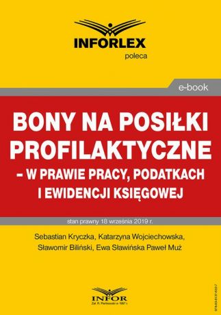 praca zbiorowa Bony na posiłki profilaktyczne – w prawie pracy, podatkach i ewidencji księgowej