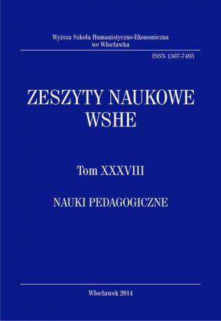 Отсутствует Zeszyty Naukowe WSHE, t. XXXVIII, Nauki Pedagogiczne