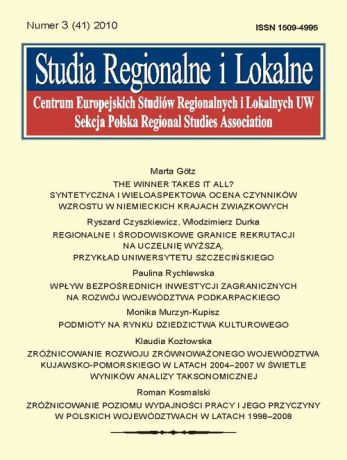 Отсутствует Studia Regionalne i Lokalne nr 3(41)/2010