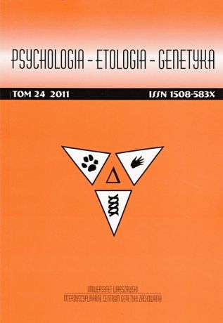 Отсутствует Psychologia-Etologia-Genetyka nr 24/2011