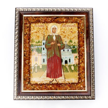 Изображение Святая Ксения янтарь 14х16,5 см