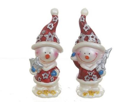 Фигурка декоративная Monte Christmas, Снеговик с подарком, 5,5*6*13,5 см