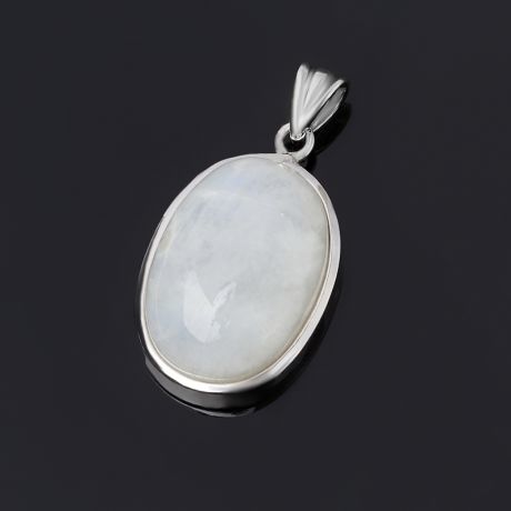 Кулон лунный камень (адуляр) (биж. сплав) овал 3 см