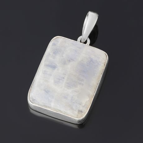 Кулон лунный камень (адуляр) (серебро 925 пр.) прямоугольник