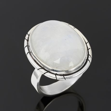 Кольцо лунный камень (адуляр) (серебро 925 пр. оксидир.) размер 18,5