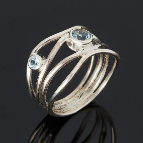 Кольцо топаз голубой (серебро 925 пр.) огранка размер 17,5