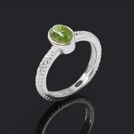 Кольцо турмалин зеленый (верделит) (серебро 925 пр.) размер 17