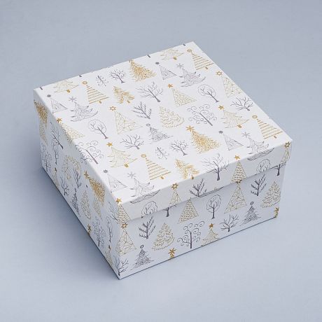 Подарочная упаковка (картон) универсальная (коробка) (микс) 175х175х100 мм