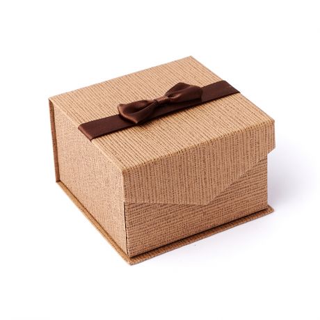 Подарочная упаковка под браслет/часы (коробка) (коричневый) (картон) 90х90х60 мм