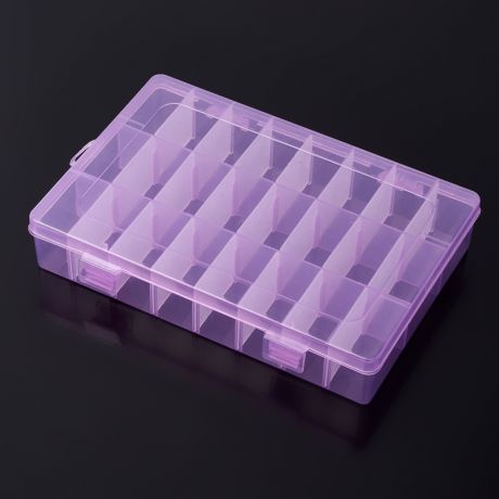 Коробка для коллекции камней (24 ячейки) (фиолетовый) (пластик)