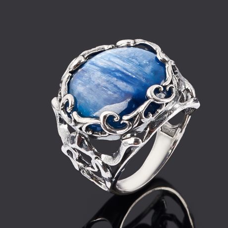 Кольцо кианит синий (серебро 925 пр. оксидир.) размер 18,5