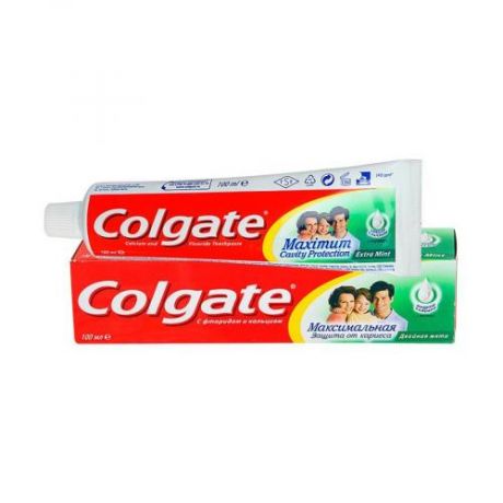 Зубная паста Colgate, Максимальная защита от кариеса, Двойная мята, 100 мл