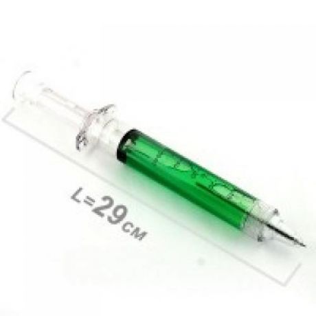 Ручка шариковая ЭВРИКА, Шприц-гигант, зеленый