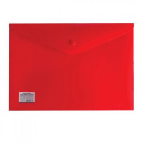 Папка-конверт BRAUBERG, А4, 100 листов, 200 мкм, красный