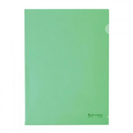Папка-уголок BRAUBERG, А4, 0,15 мм, зеленый