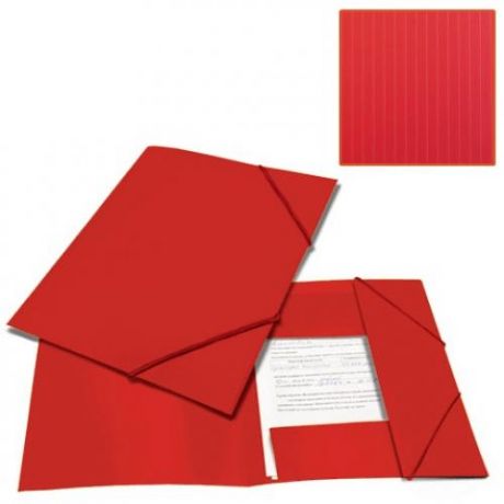 Папка BRAUBERG, Contract, А4, 300 листов, на резинке, красный