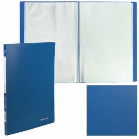 Папка BRAUBERG, Office, А4, 0,5 мм, синий, 20 вкладышей