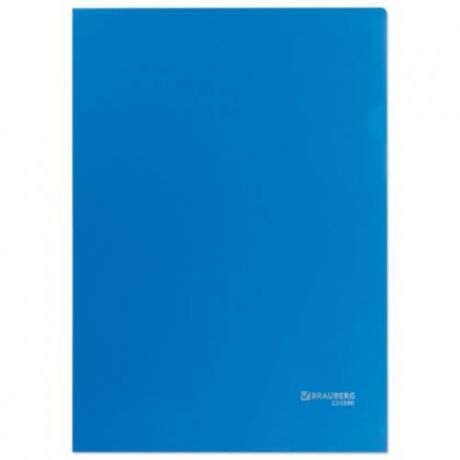 Папка-уголок BRAUBERG, А4, 0,15 мм, синий