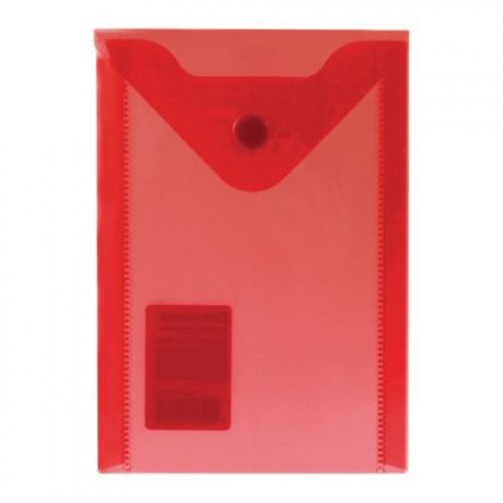 Папка-конверт BRAUBERG, А6, 180 мкм, красный