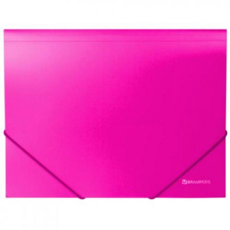 Папка BRAUBERG, Neon, А4, 300 листов, на резинке, розовый