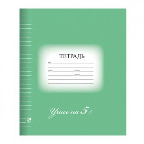 Тетрадь BRAUBERG, 5-ка, линия, 24 листа, зеленый