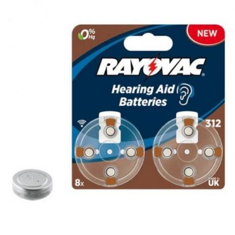 Батарейка для слухового аппарата VARTA, RAYOVAC ACOUSTIC, Type312, 8 шт
