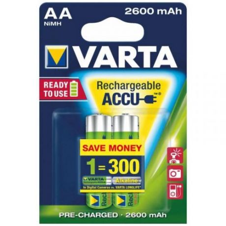 Аккумулятор VARTA, AA, 2600мАh, 2 шт