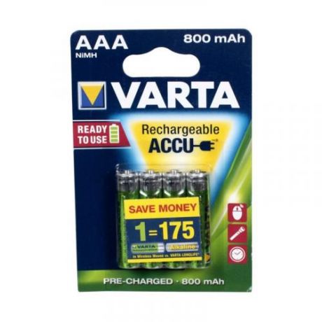 Аккумулятор VARTA, AAA, 800мАh, 4 шт