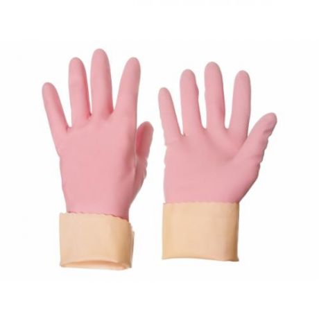 Перчатки хозяйственные vileda, S, розовый