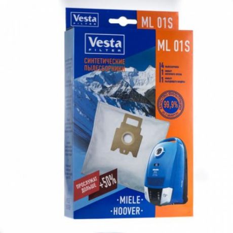 Комплект пылесборников Vesta FILTER, ML 01S, 4 шт, с фильтрами
