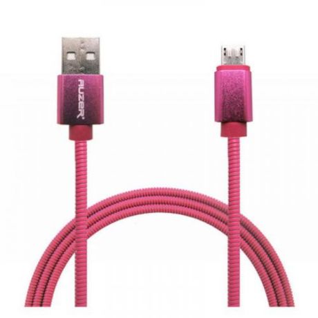 Кабель синхронизации AUZER, Micro USB, 2,4 А, фуксия