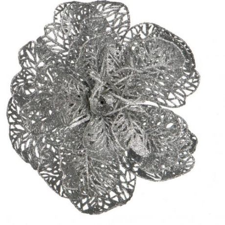 Декоративное украшение Lefard, Роза, 12 см, серебро, на клипсе